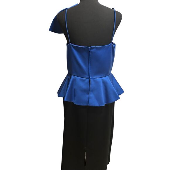 Darcy Royal Blue Peplum Sheath Dress Rhinestone Cocktail Party Sz 11/12 - Picture 5 of 14